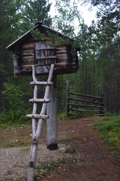 Storage hut with ladder, Siida museum